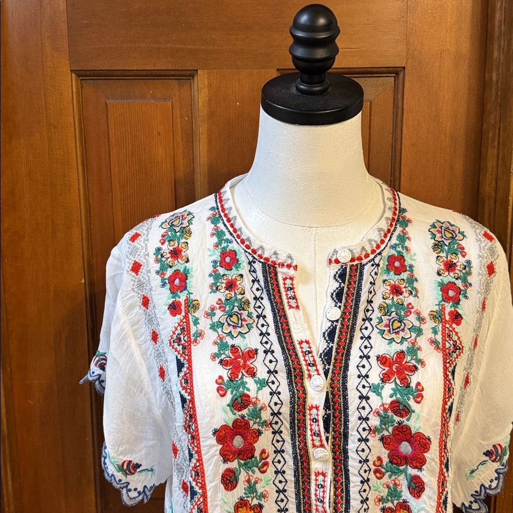 Johnny Was Multicolor Embroidered Tunic Size L - Picture 5 of 10